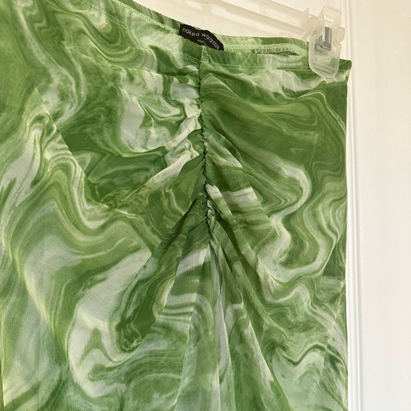NAKED WARDROBE Vacation Mesh Green Pants - Picture 6 of 10